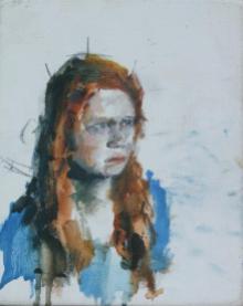 Female sitter, study, oil on canvas, 14 x 19 cm, 2015