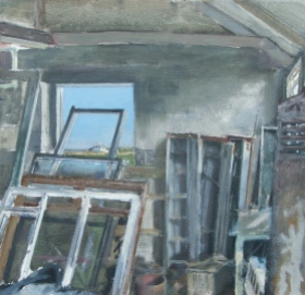 Old Joinery, oil on linen, 25.5 x 25.5 cm, 2011